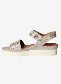 L'amour Des Pieds Women's Snake Abrilla Sandals in silver gold - women's sandal - alternate view