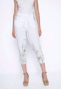 Picadilly - Printed Linen Capri Pants