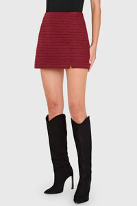 Amanda Uprichard Dale A-line Mini Skort in russet - women's shorts - alternate view