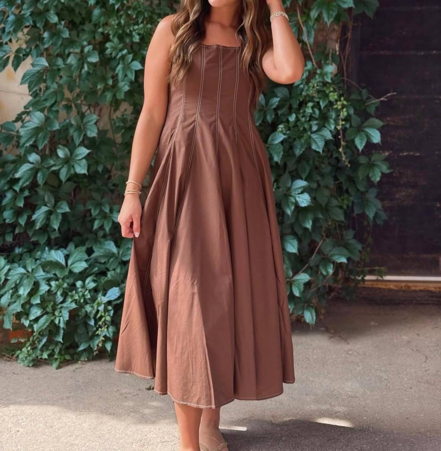 Entro - Polyester Square Neck dress