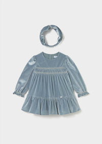 Mayoral - Girl's Long Sleeve Velvet Dress With Headband