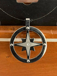 FAIRE COMPASS PENDANT-UNISEX-STAINLESS in silver - women's item