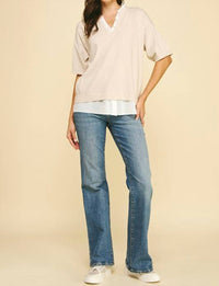 Pinch - Mixed Media Layered Knit Top