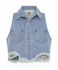 One Teaspoon - Braxton Distressed Denim Top