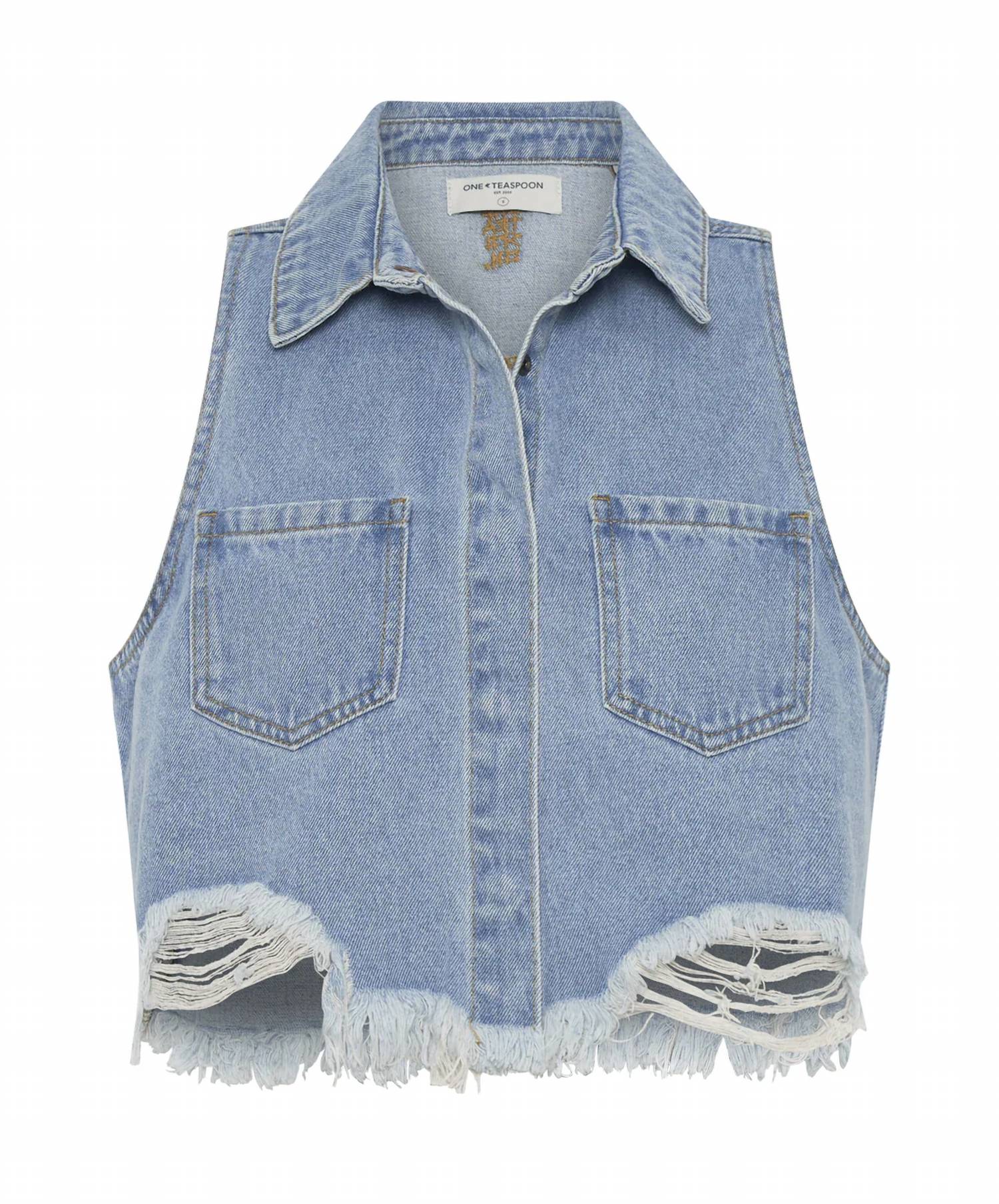 One Teaspoon - Braxton Distressed Denim Top