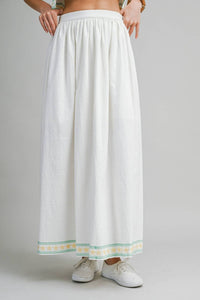 Le Cliche Palmette Embroidered Maxi Skirt in white - women's skirt - alternate view