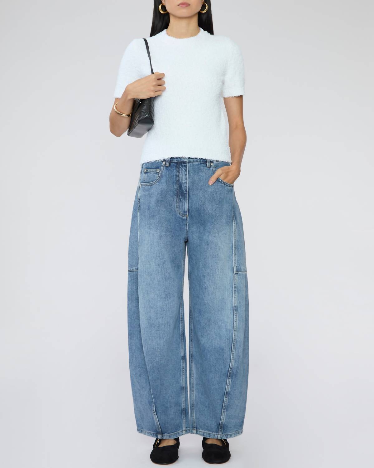 Tibi Serviette Baby Tee in white - women's t-shirt
