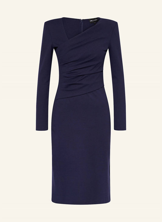 Emporio Armani - stitch fabric dress with asymmetric cross-over and draping