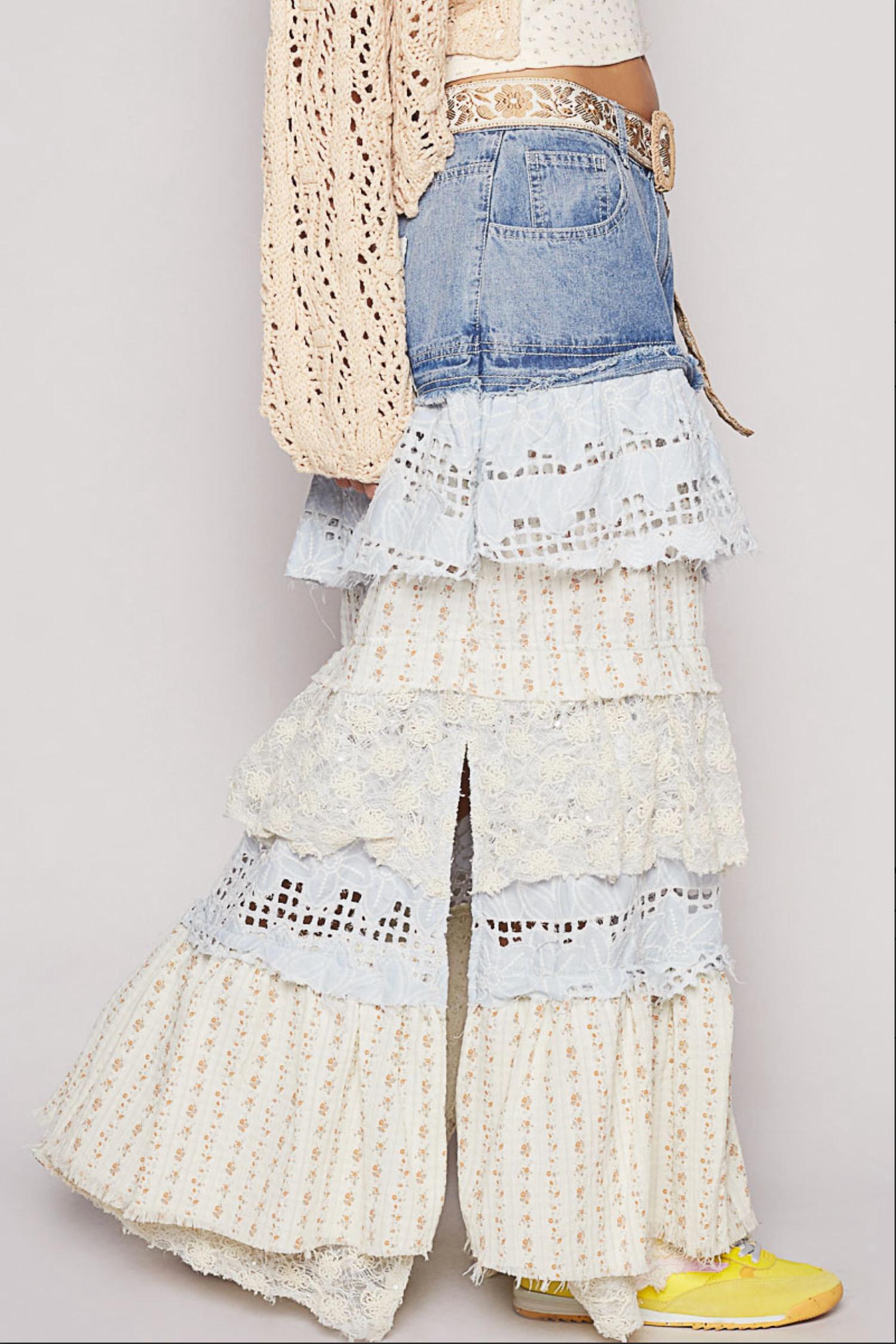 Pol - Bluebell Boho Maxi Skirt