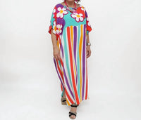 Sylca Designs - All the Flowers Bright Colored Kaftan Dress
