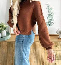 Apricot - Cropped Drop Shoulder Sweater