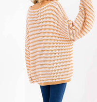 Little Secret Of Mine - Balloon Long Sleeves Stripe Sweater
