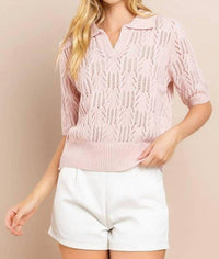 Tcec - Morning Stroll Collared Sweater Top