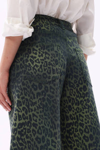 Bayeas - High Rise Leopard Print Barrel Leg Jeans