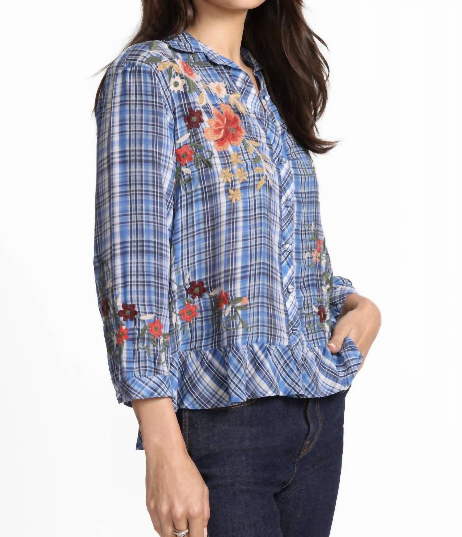 Johnny Was - Peplum Ruffle Hem Shirt