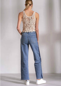 ELAN Jade Wide Leg Jeans in blue - women's jeans - alternate view