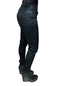 Faux Skin Flat Front Jogger Pant