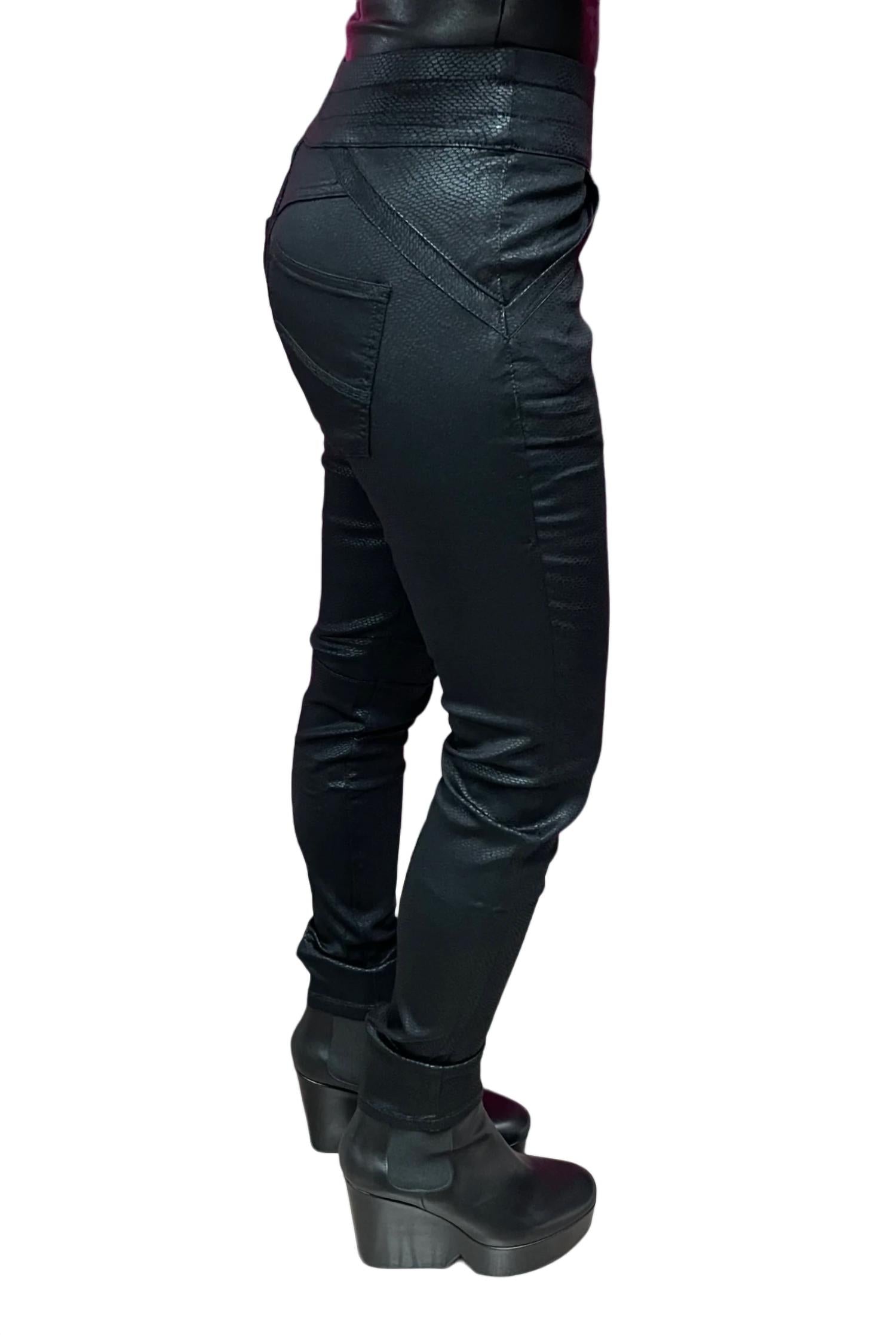 Faux Skin Flat Front Jogger Pant