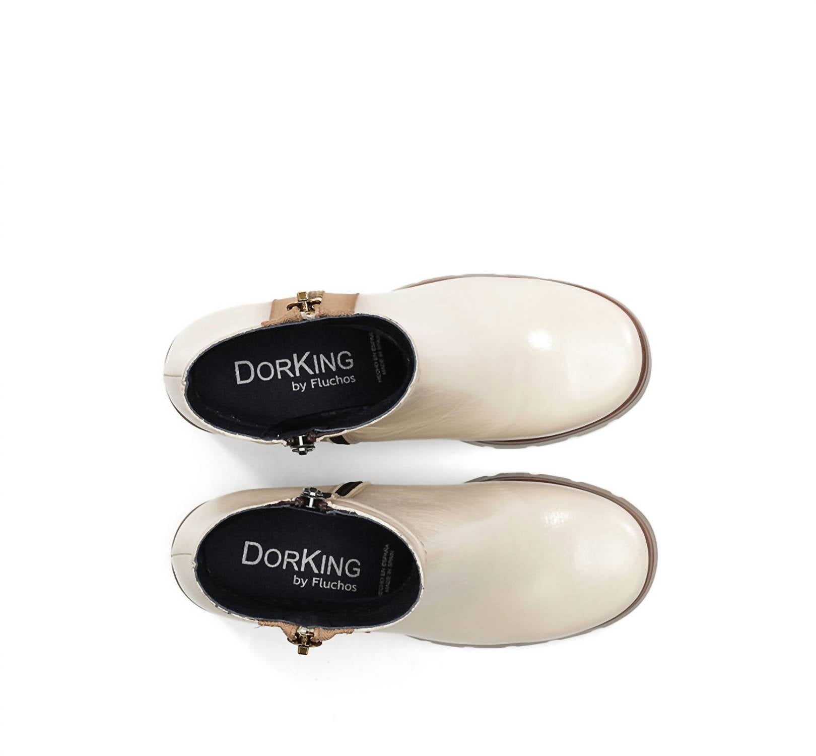 Dorking by Fluchos Women's Safe Leather Boots in cream multi - women's shoe - view 5