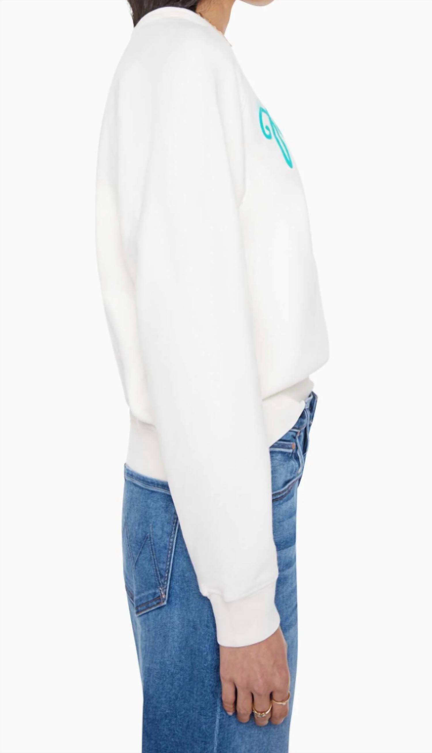 Mother Concert Crewneck Raglan Sweatshirt in white - women's top - view 4