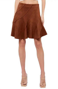 CIEBON Aje Pleated Mini Skirt in brown - women's skirt