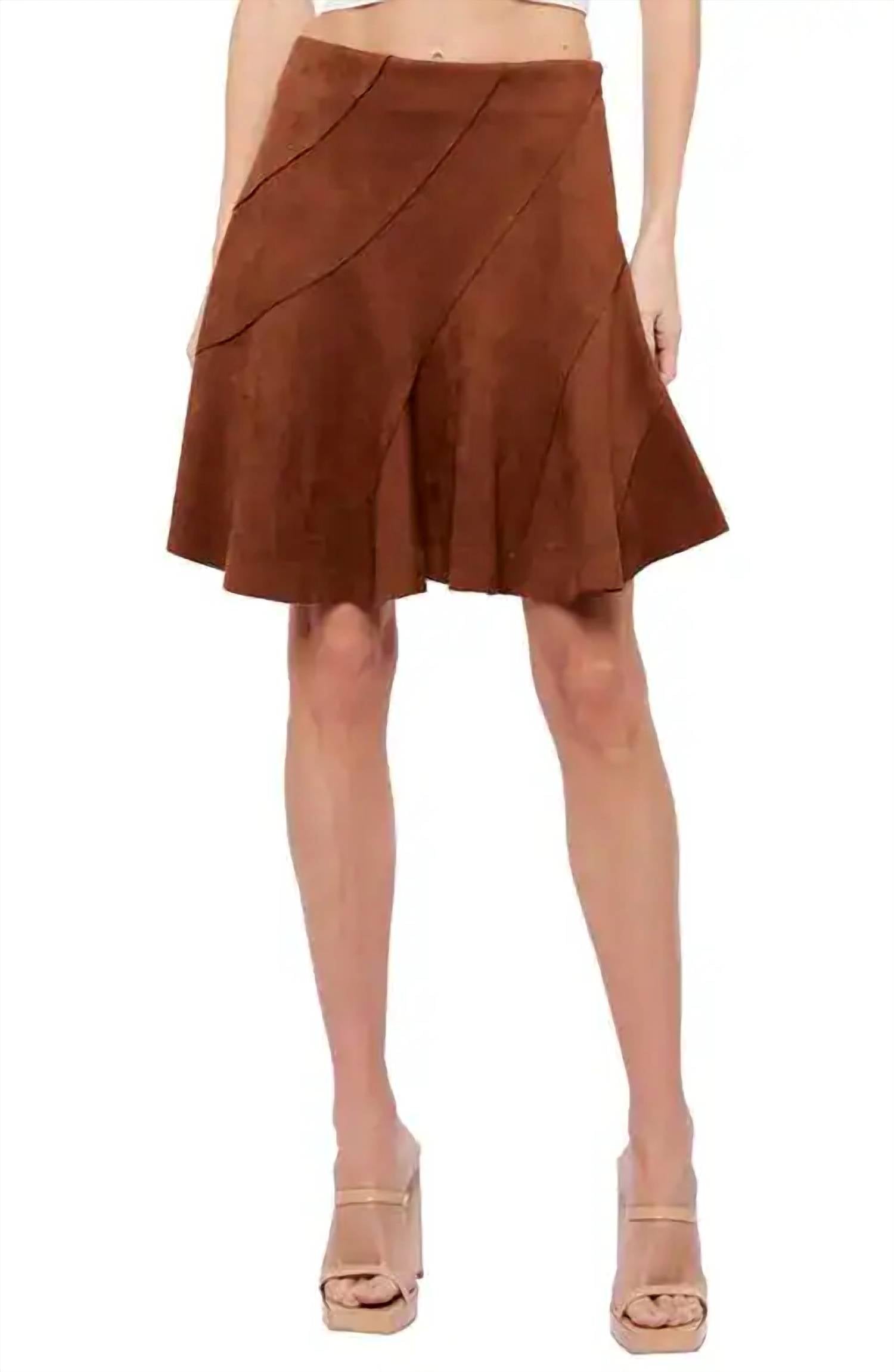 CIEBON Aje Pleated Mini Skirt in brown - women's skirt