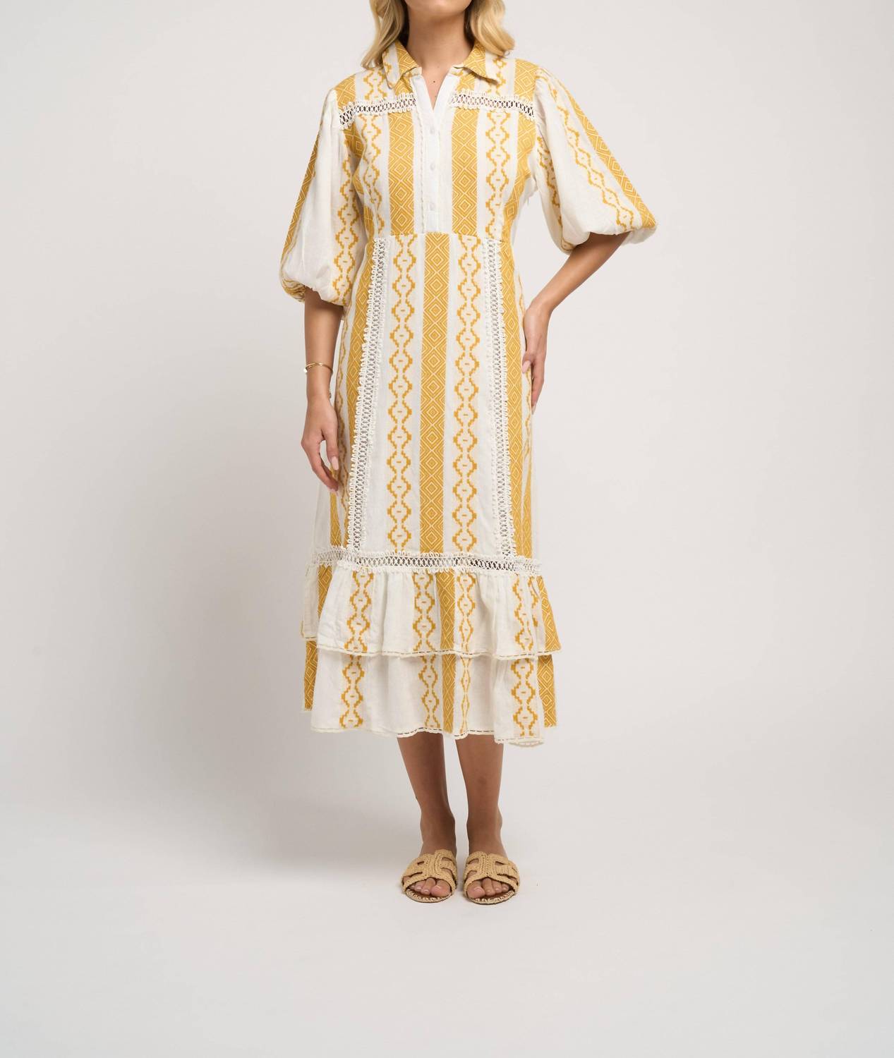Guadalupe Design - Catalina Ii Stripe Midi Dress