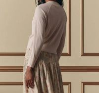 THE GREAT. The Dainty Cardigan in soft petal - women's cardigan - alternate view