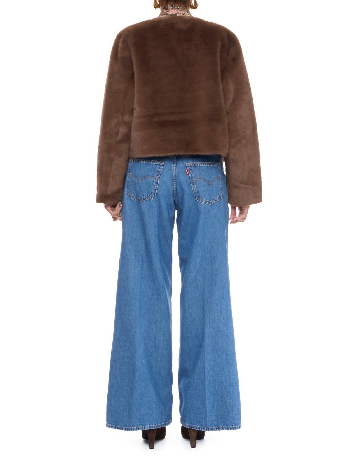 LUCY PARIS Plaza Faux Fur Jacket in brown - women's jacket - view 4