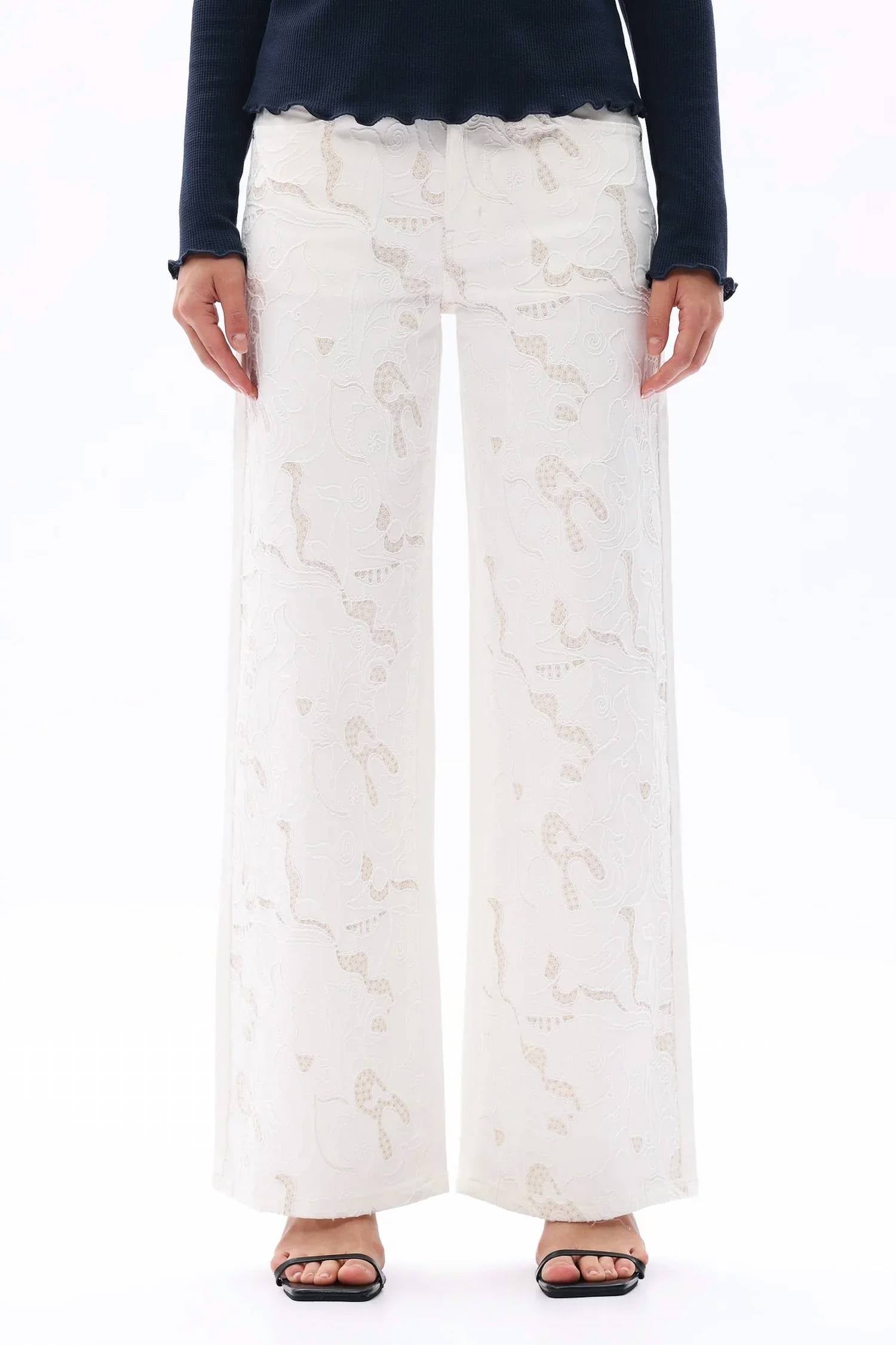 Bayeas - Winnie Lace Wide Leg Jeans