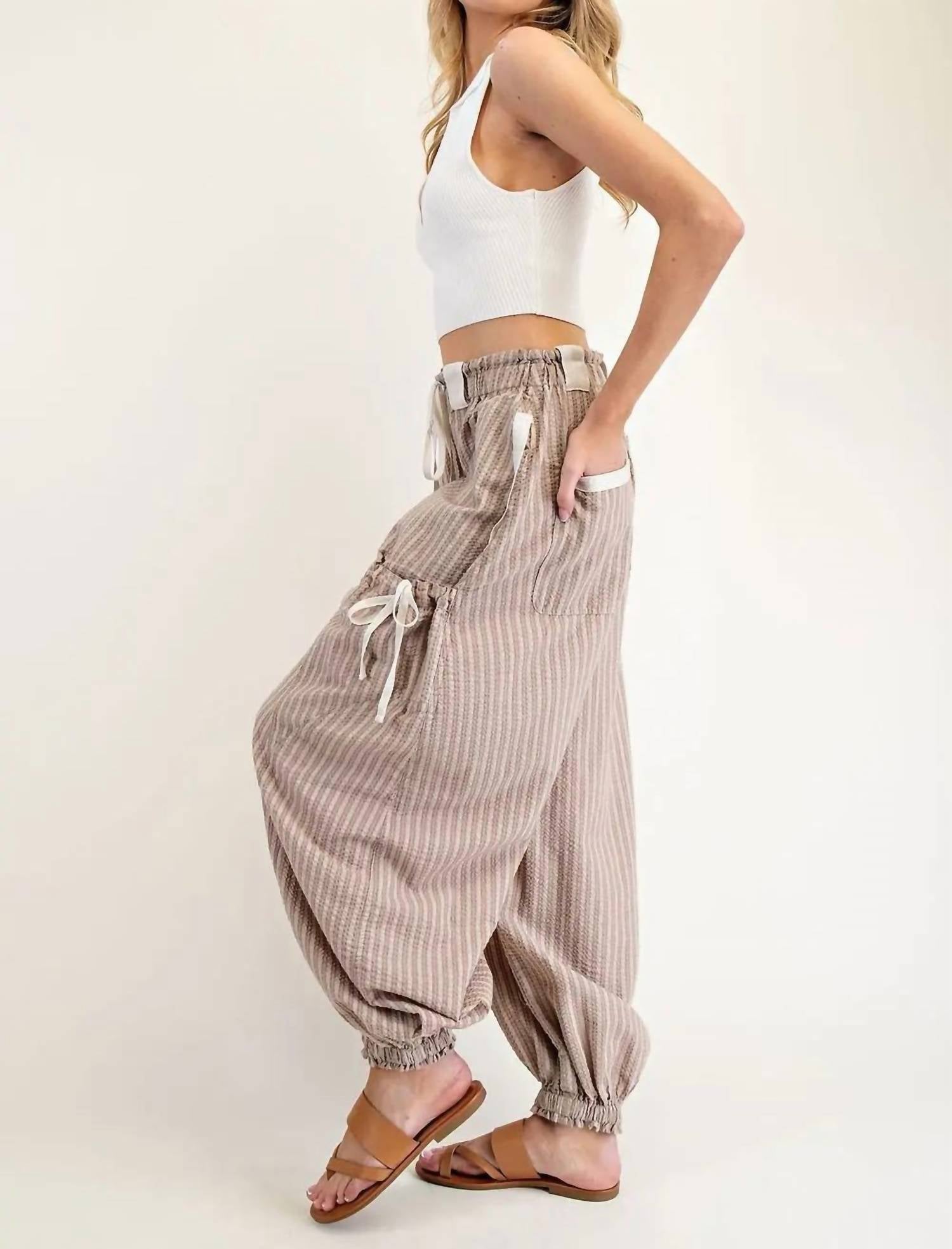 Lovesoft - Linds Homestead Stripe Cargo Jogger Pant