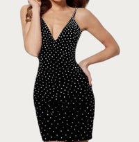 Jovani - Embellished Open Back Mini Dress