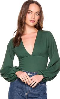 Susana Monaco - V-neck Bubble Sleeve Top