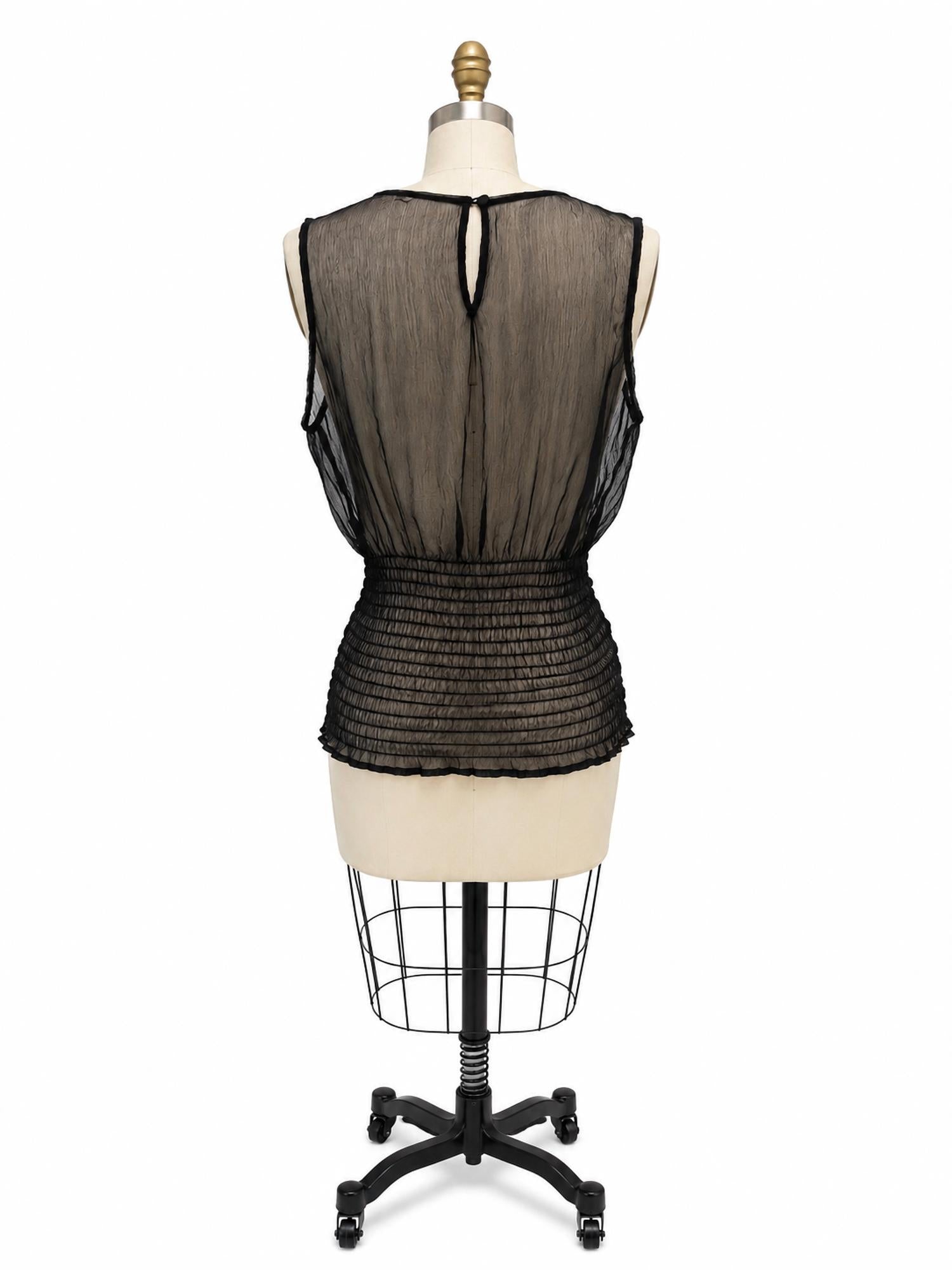 La Rando - Waist Rouching Sheer Tank Top