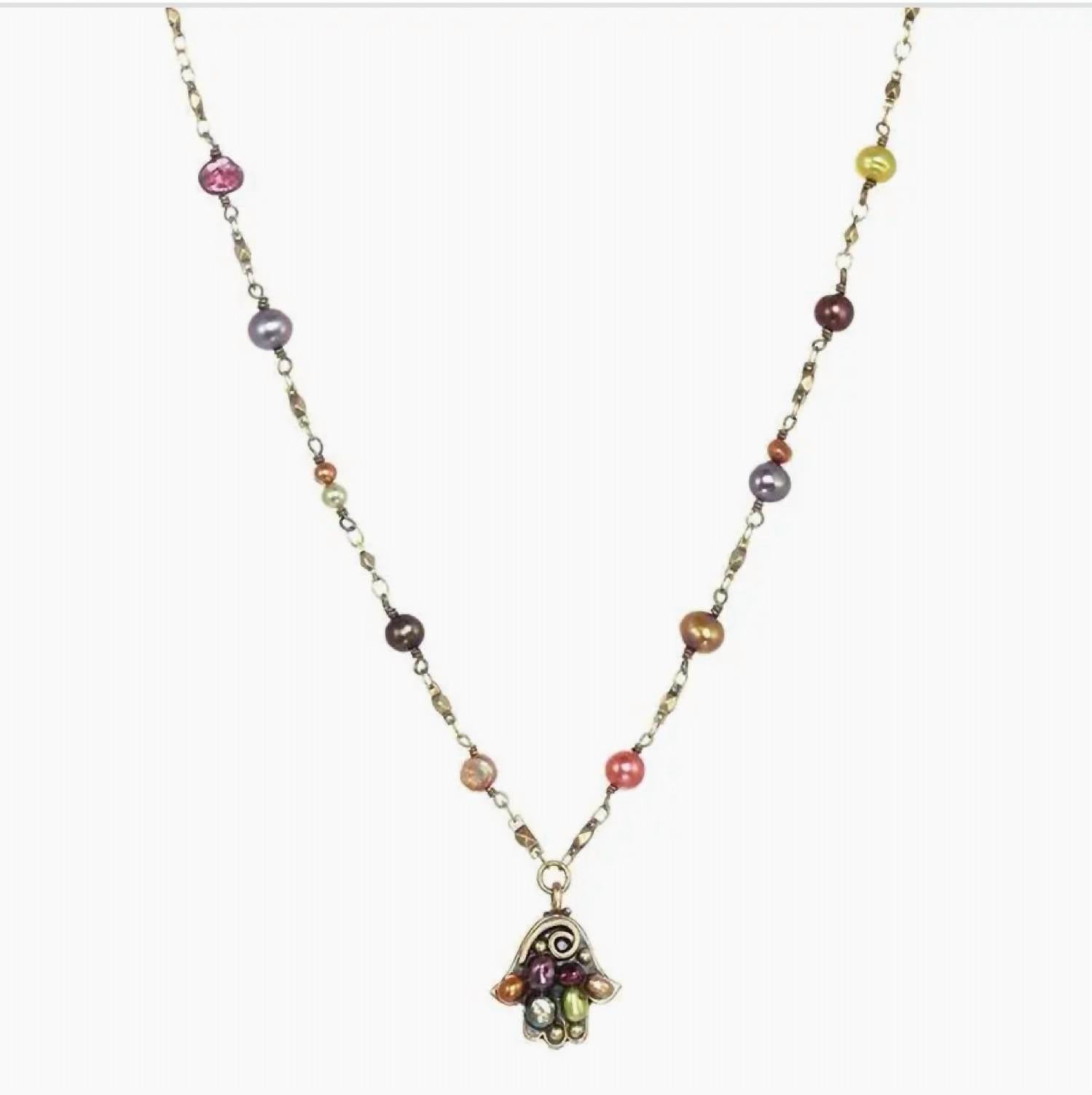 Michal Golan - Sunset Small Heart Hamsa Necklace