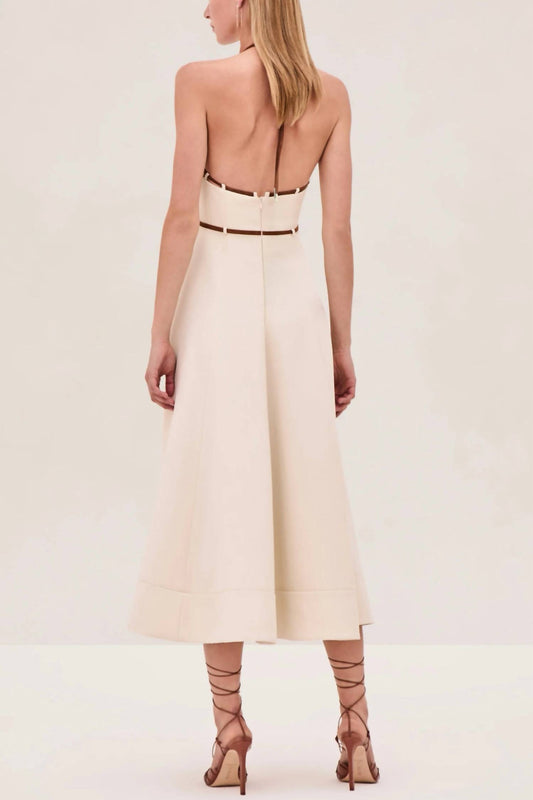 Alexis - Arden Twill Halter Midi Dress