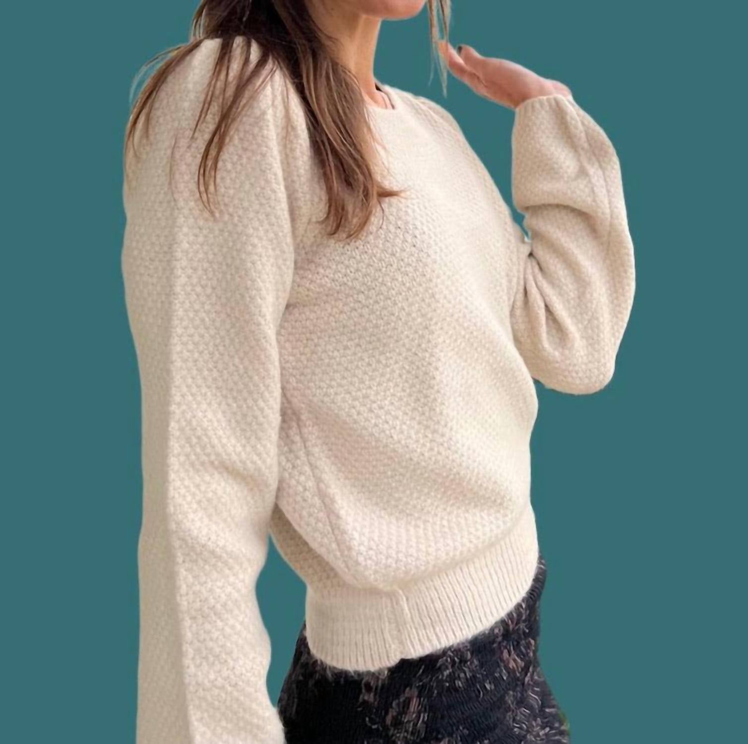 saltwater LUXE Gaines Sweater in cream - women's sweater - view 5