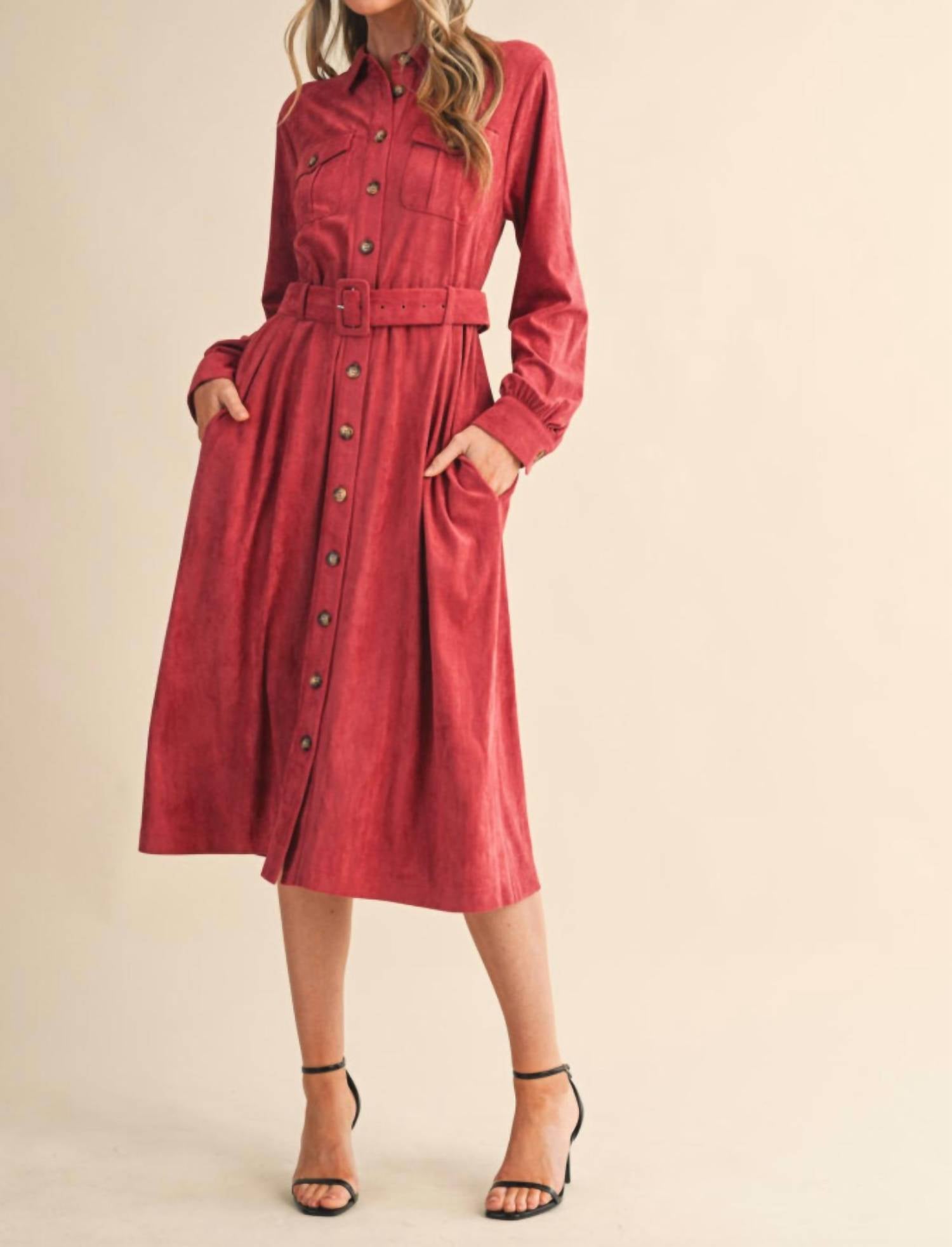 &Merci - Rosewood Belted Dress