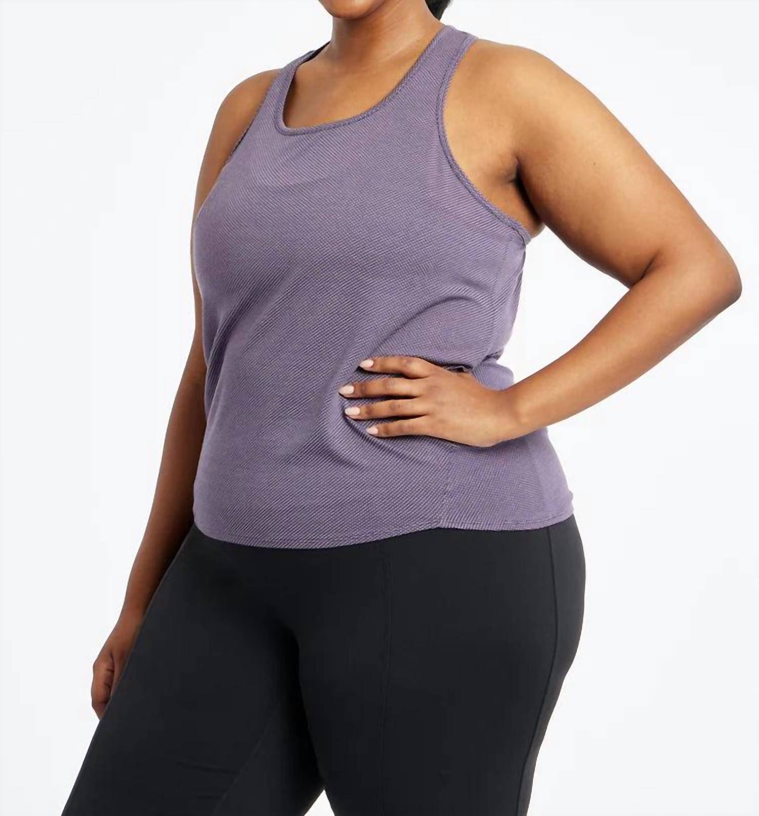 Oiselle Flyout Racerback Tank Top in twilight 1 - women's tank top - alternate view