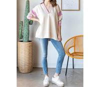 Veveret - Cozy Weekend French Terry Pullover Top
