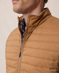 SOUTHERN TIDE Whitemarsh Packable Quilted Vest in hazelnut khaki - men's jacket - view 5