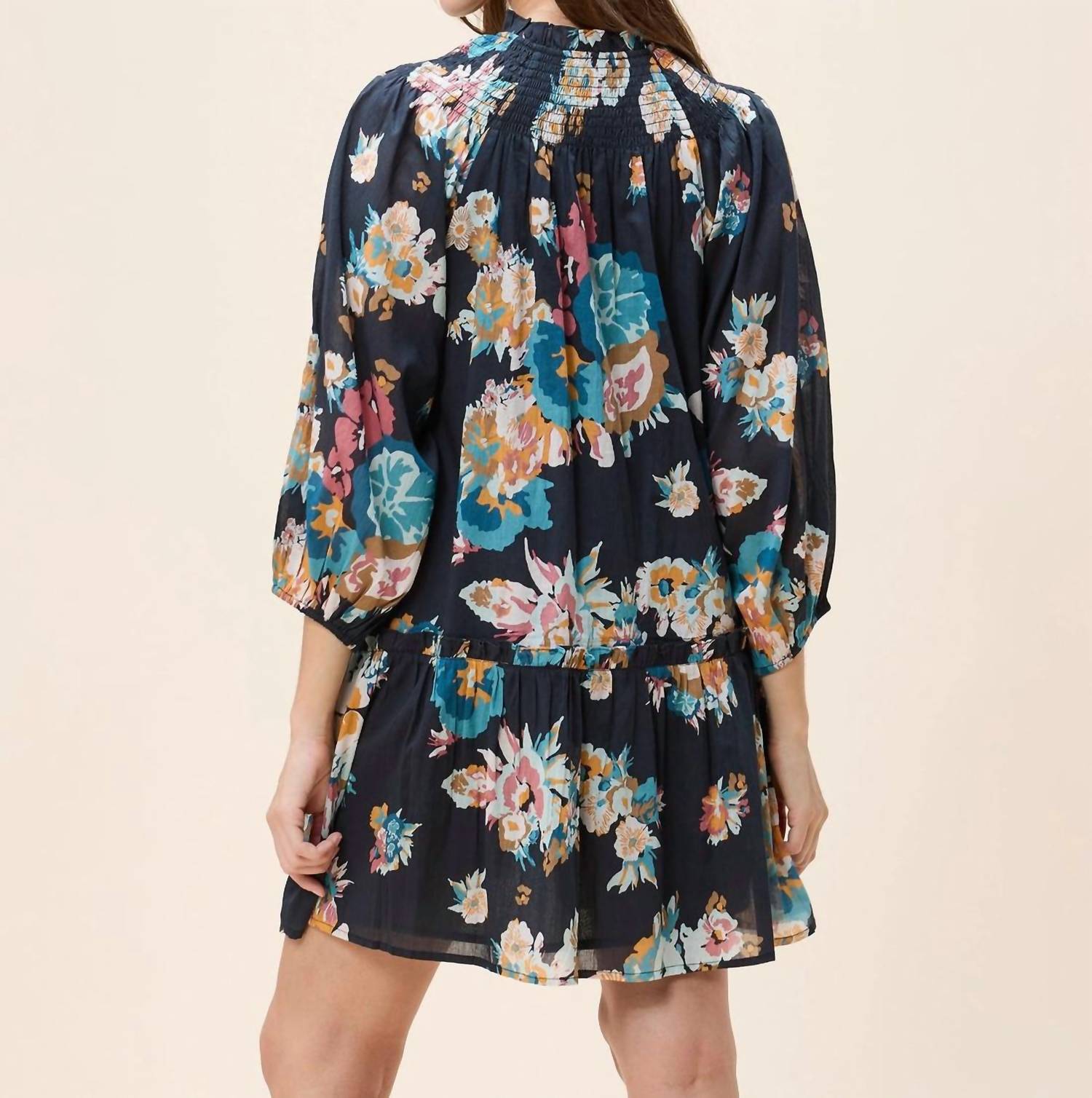 Cleobella Emmanuelle Mini Dress in vitet floral - women's dress - alternate view