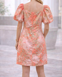 Jade Puff sleeve dress in gold dust - women's dress - detail view