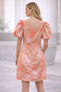 Jade Puff sleeve dress in gold dust - women's dress - alternate view
