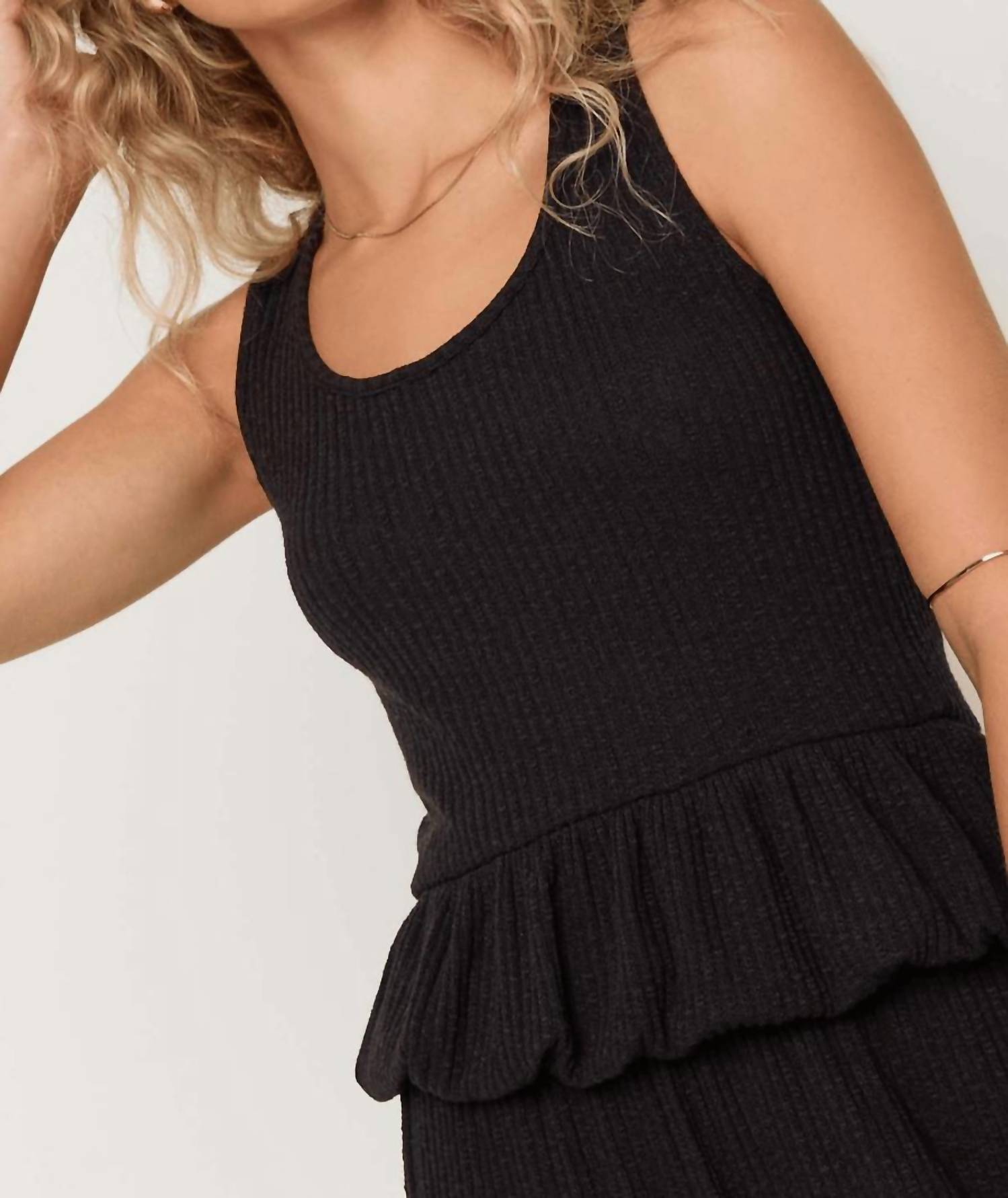 Project Social T - Monterosa Rib Peplum Tank