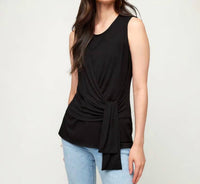 Karen Kane Bevin Side Drape Top in black - women's tank top - view 4