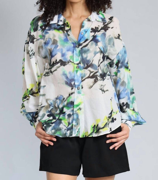Lola & Sophie - Ink Flower Cotton Voile Shirt