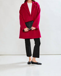 SARA CAMPBELL Chloe Dropped Shoulder Coat in fuchsia - women's jacket - view 6