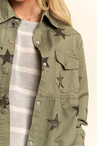 Davi & Dani - Star Printed Baby Doll Shacket