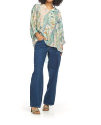 Papillon - Patchwork Lightweight Button Front Top